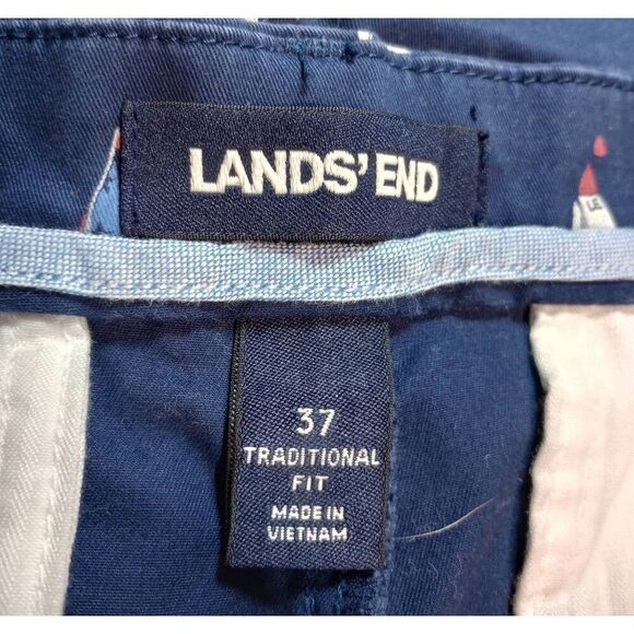 Land's End Shorts Men's 37 Traditional Fit Navy Chino Sail Boat - Picture 4 of 6